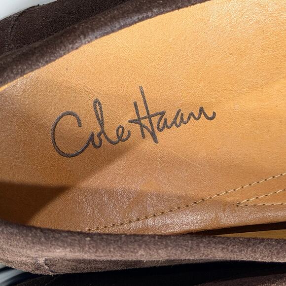 Cole Haan Suede Loafer Shoes Mens 11.5 Brown Leather Moc Toe Classic Comfort - Picture 13 of 14